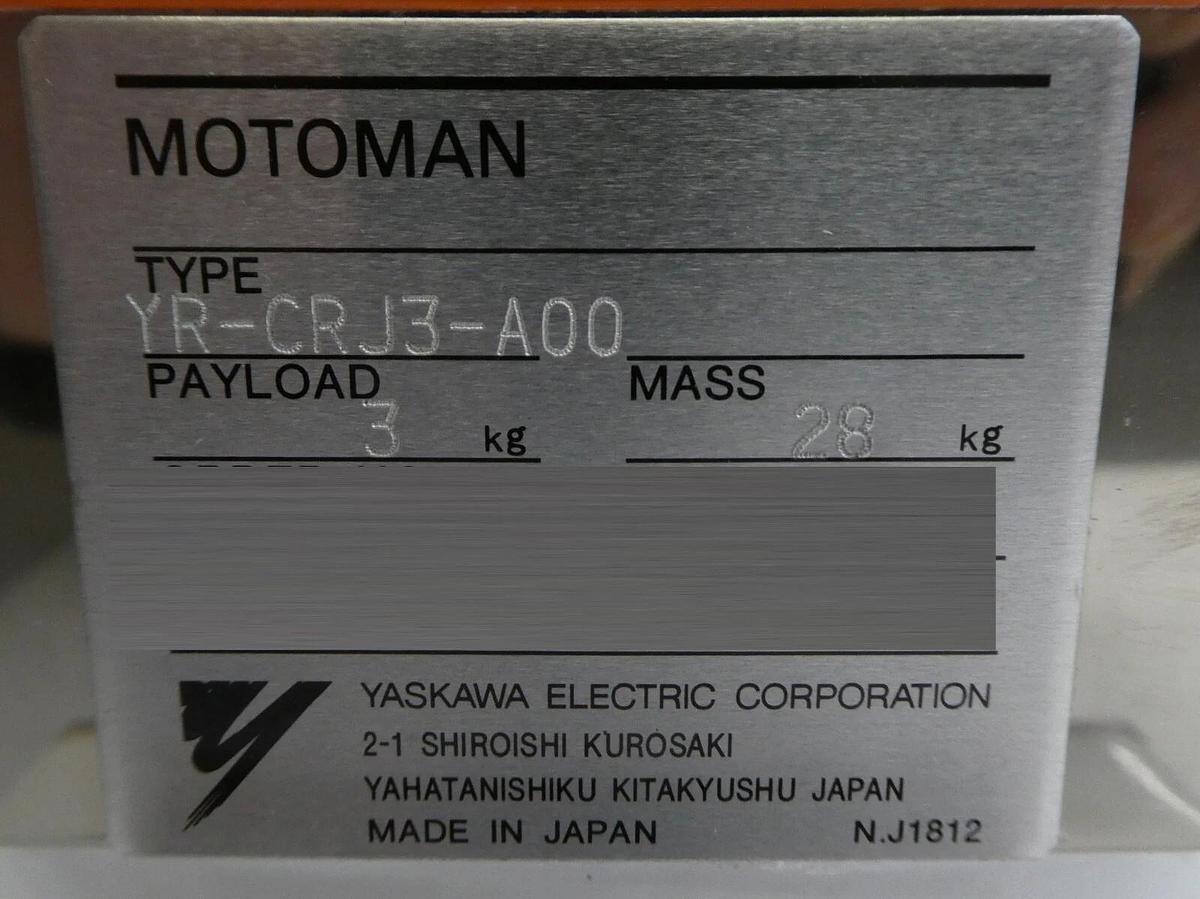 Used Yaskawa Electric YR-CRJ3-A00 Industrial Robot MOTOMAN with Cables Working Spare