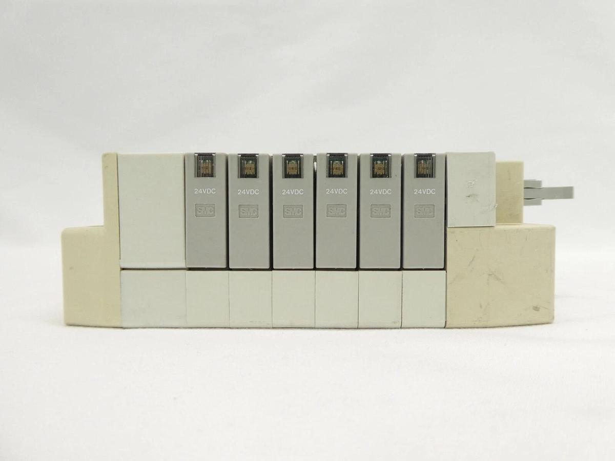 Used SMC 6-Port Pneumatic Manifold SZ3260-5LOZD-C4 SZ3360-5LOZD-C4 Lot of 6 Working