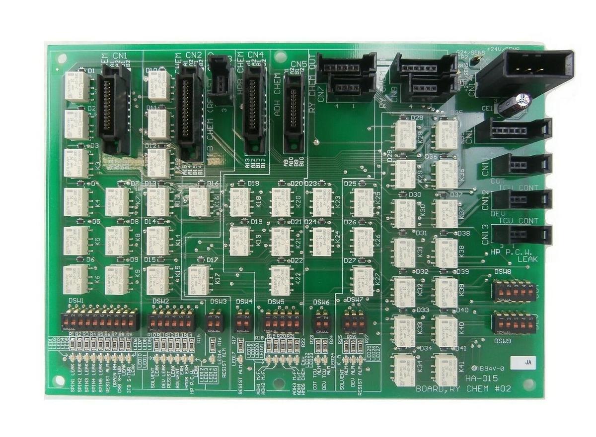 Used TEL Tokyo Electron HA-015 Signal Relay Board RY CHEM #02 PCB Lithius Working