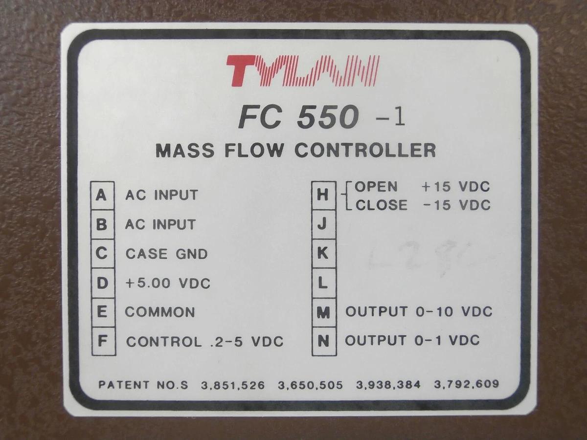 Used Tylan FC 550-1 Mass Flow Controller MFC 300 SCCM H2 FC Series Refurbished