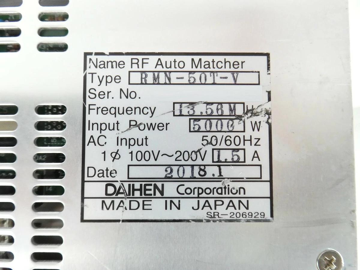 Used Daihen RMN-50T-V RF Auto Matcher TEL Tokyo Electron 3D39-000002-V5 Copper As-Is