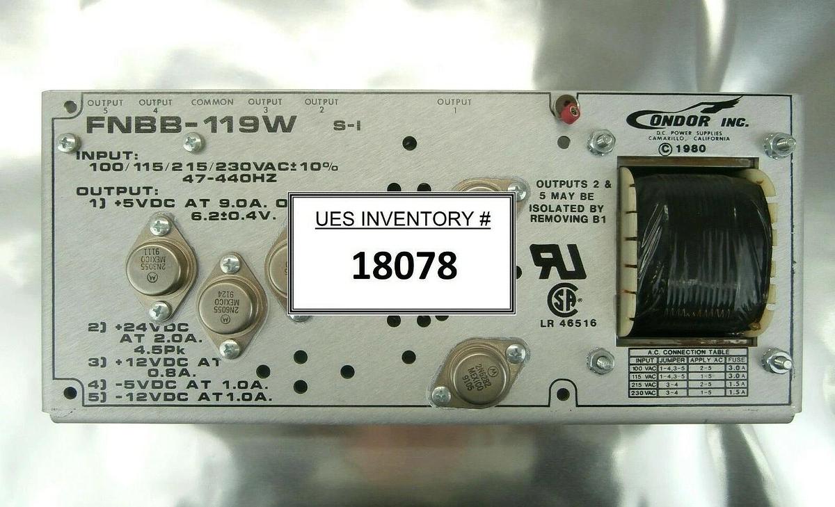 Used Condor FNBB-119W Open Frame Power Supply S-I Used Working