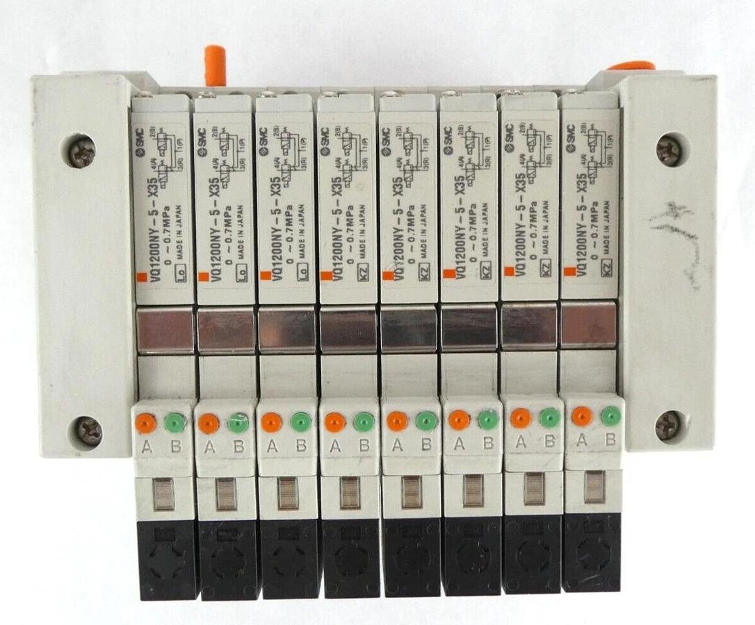 Used SMC EX160-SDN1A 8-Port Pneumatic Manifold VQ1200NY-5-X35 AMAT Lot of 2 Working