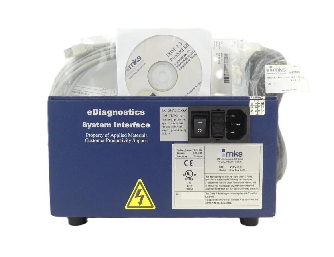 Used MKS Instruments AS00455-01 eDiagnostics System Interface Blue Box 8000x AMAT New