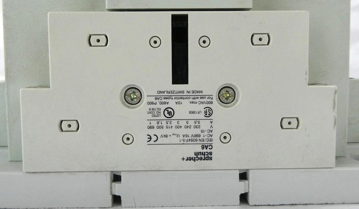 Used Sprecher Schuh CA6-420-EL Industrial Circuit Breaker Series CA6 Working Surplus