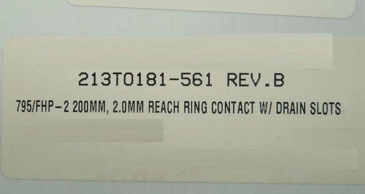 Semitool 213T0181-561 2.0mm Reach Ring Contact with Drain Slots 200mm New