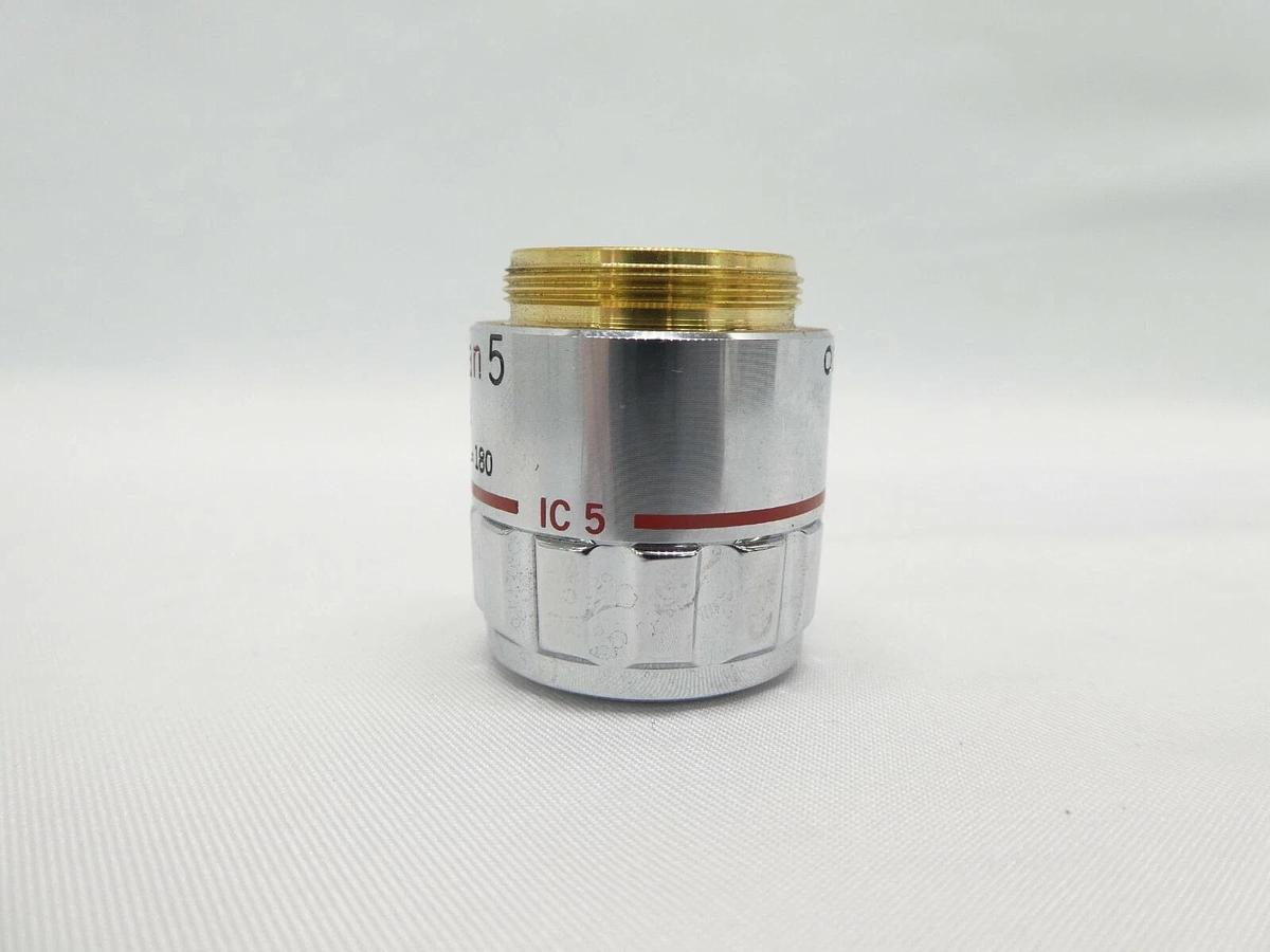 Used Olympus Microscopy MSPlan 5 Microscope Objective 0.13 ∞/- f=180 IC 5 Working