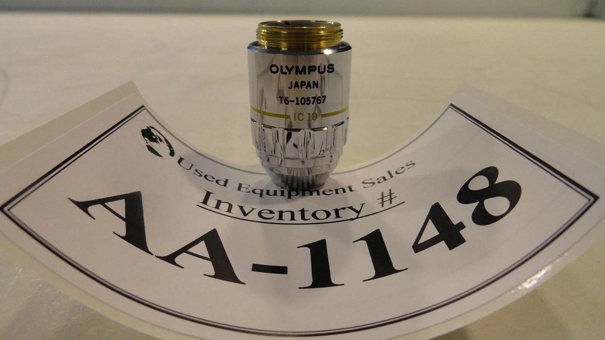 Used Olympus MSPlan 10 Microscope Objective 0.30 ∞/- f=180 IC 10 Used Working