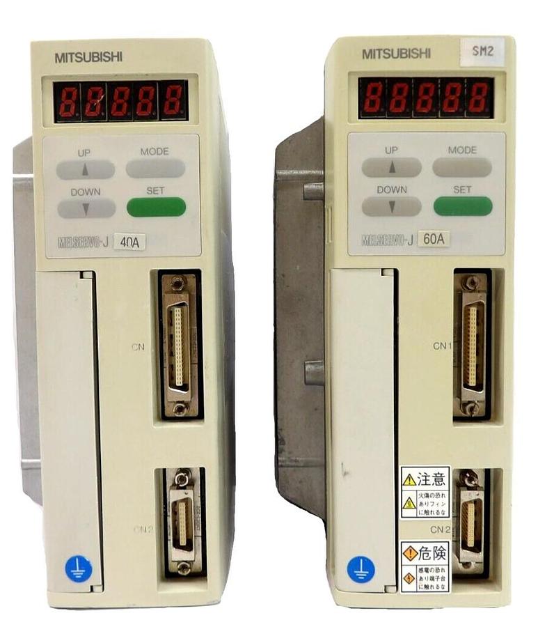 Used Mitsubishi MR-J60A MR-J40A AC Servo Drive MELSERVO Reseller Lot of 2 Working