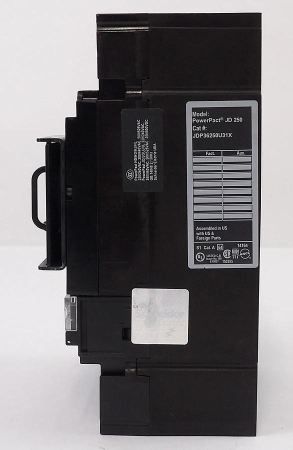 Used Square D JD 250 3-Pole Circuit Breaker JDL36200 JDF36250CU31X Lot of 2 Working