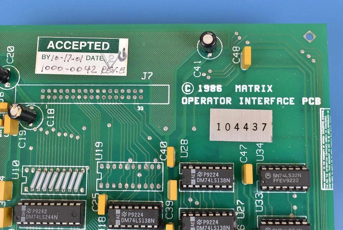 Used Matrix 1000-0042 PCB Operator Interface