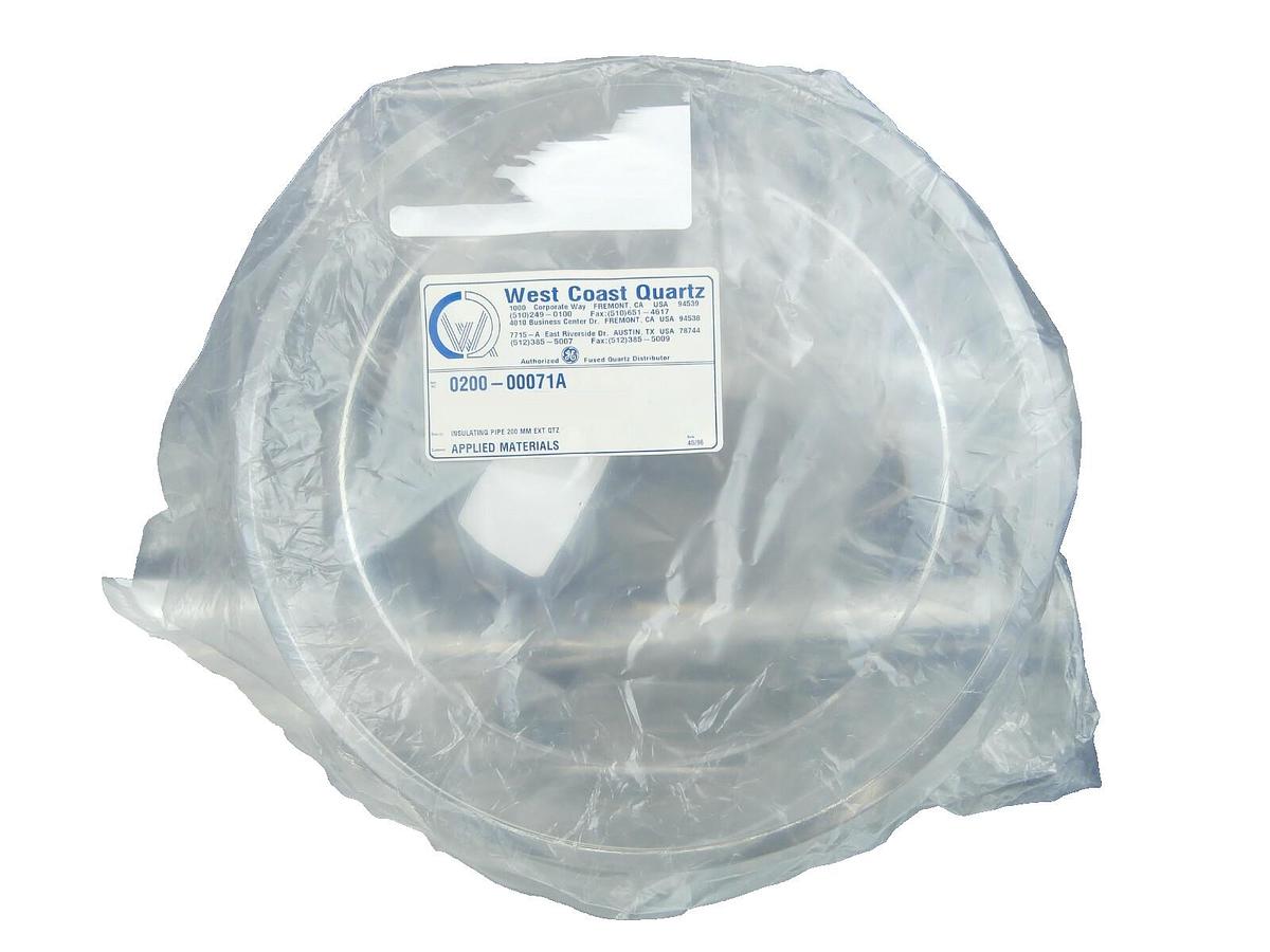 West Coast Quartz 0200-00071 200mm Insulating Pipe 8" EXT QTZ AMAT New