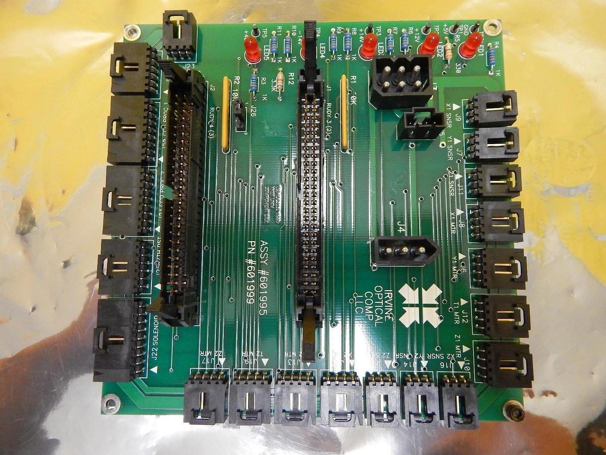 Used Irvine Optical 601999 XYZT UNIV Sensor Connector PCB 601995 Working Surplus