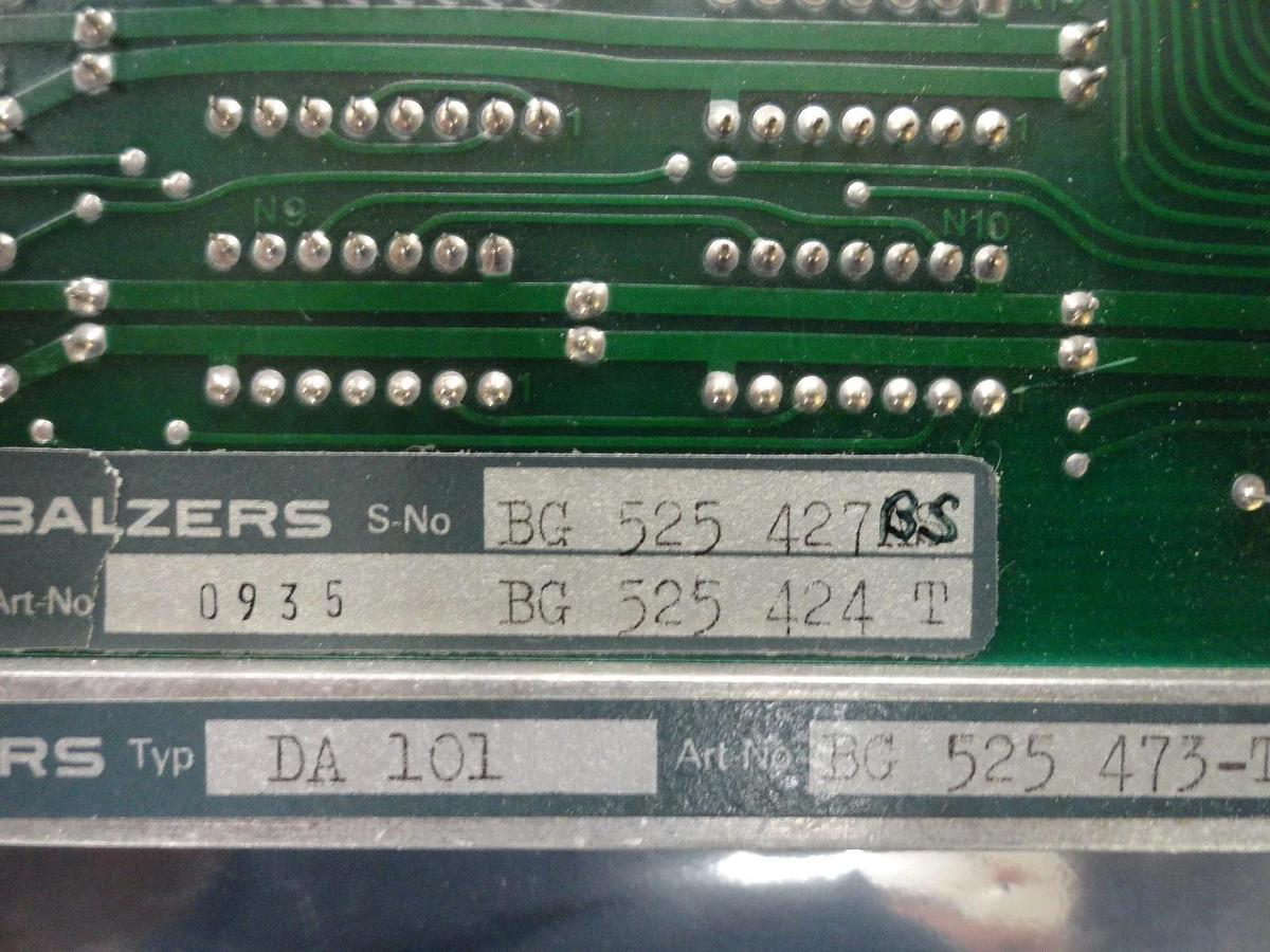 Used Balzers BG 525 473 T 4-Channel Heater DA 101 PCB Card BG 525 424 T Used Working