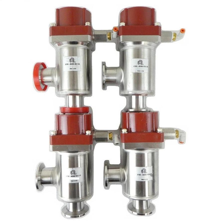 Used MKS Instruments 100019082 High Vacuum Isolation Angle Valve Lot of 4 Working