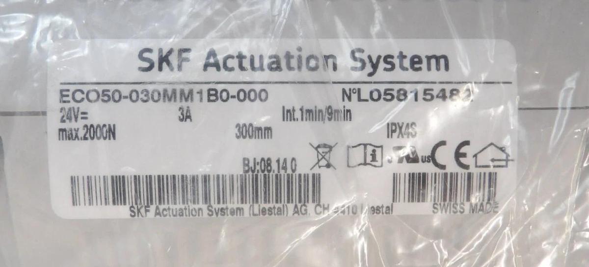 SKF ECO50-030MM1B0-000 Linear Actuation System 300mm ASM 02-403497D01-B New