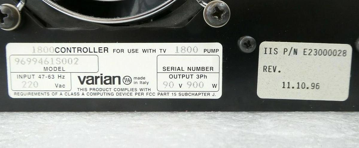 Refurbished TV-1800 Varian 9699461S002 Turbo Pump Controller Turbo-V E23000028 Refurbished