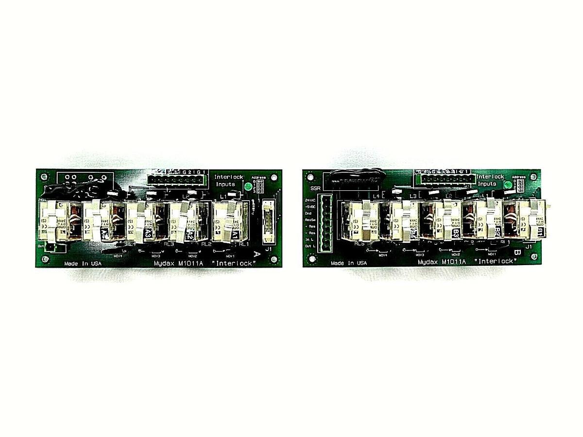 Used Mydax M1011A Interlock Input Board PCB "Interlock" Lot of 2 Working Surplus