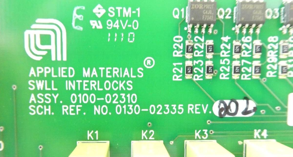 Used AMAT Applied Materials 0100-02310 SWLL Interlocks PCB Card Working Surplus