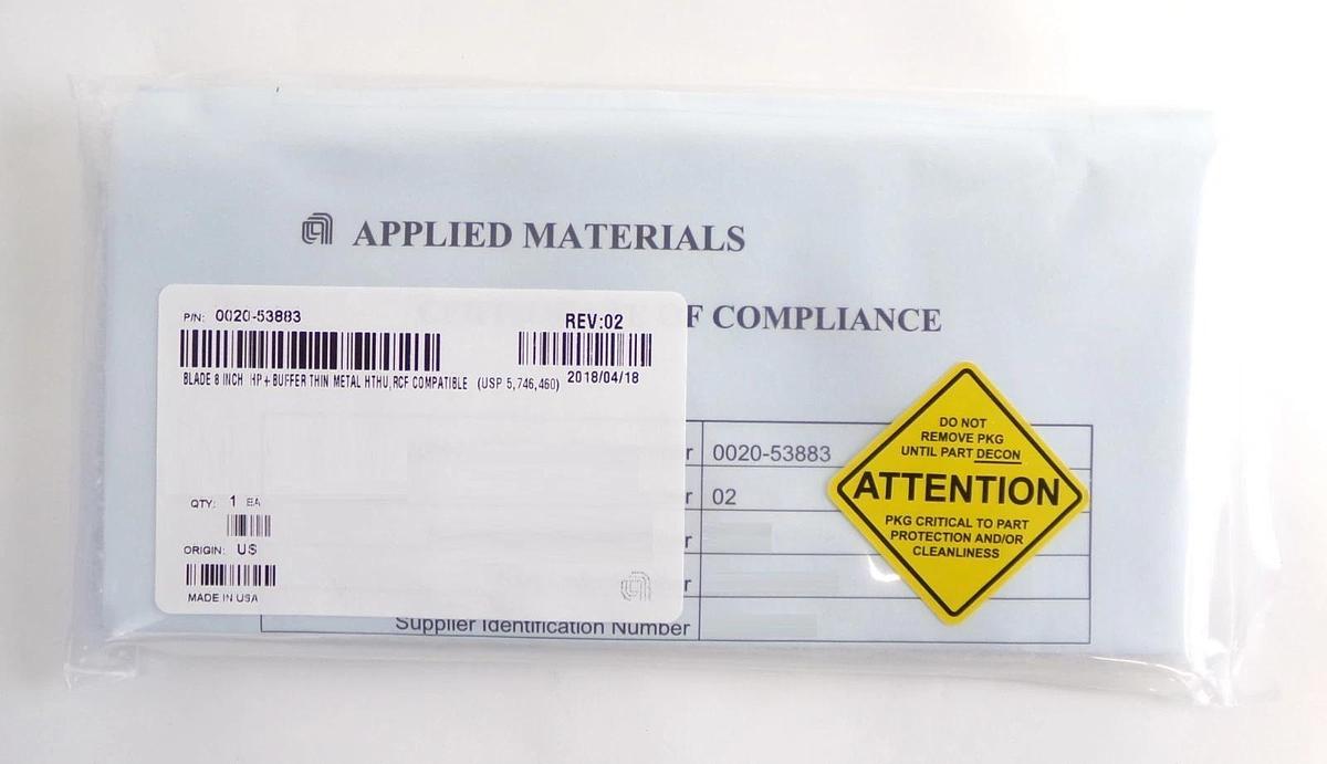 AMAT Applied Materials 0020-53883 200mm Blade HP+ Buffer HTHU RCF 8" New