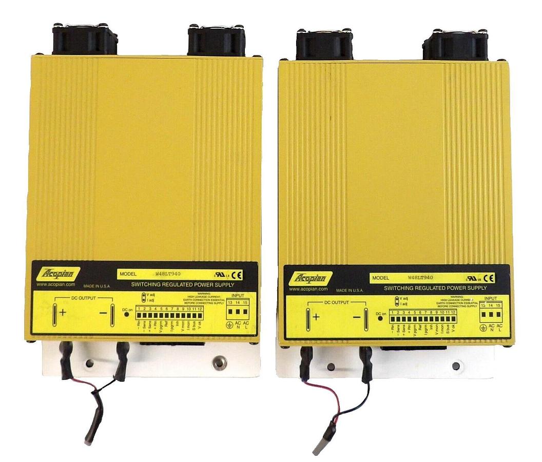 Used Acopian W48LT940 Regulated Power Supply S Cubed Flexi Lot of 2 Working Surplus