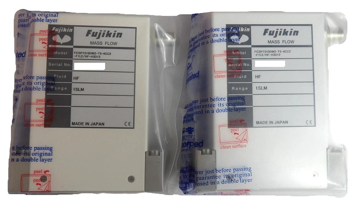 Used Fujikin FCSP7310DW2-T5-4CC2-F1LE/HF-H3D12 Mass Flow Controller MFC Lot of 2 New