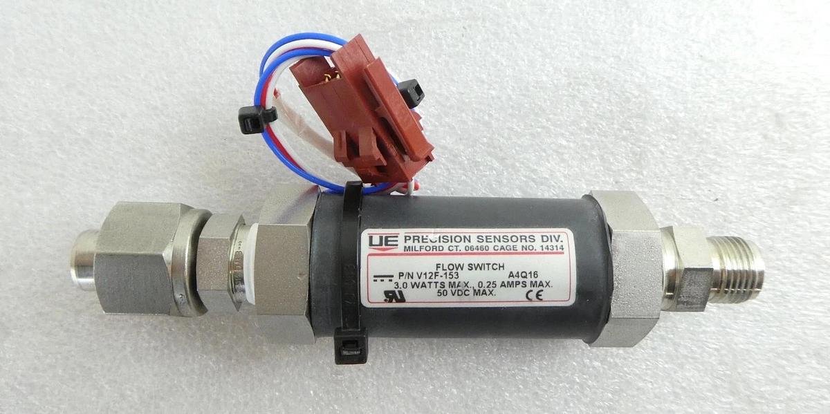 Used UE Precision Sensors V12F-153 Flow Switch Valve Reseller Lot of 2 Working