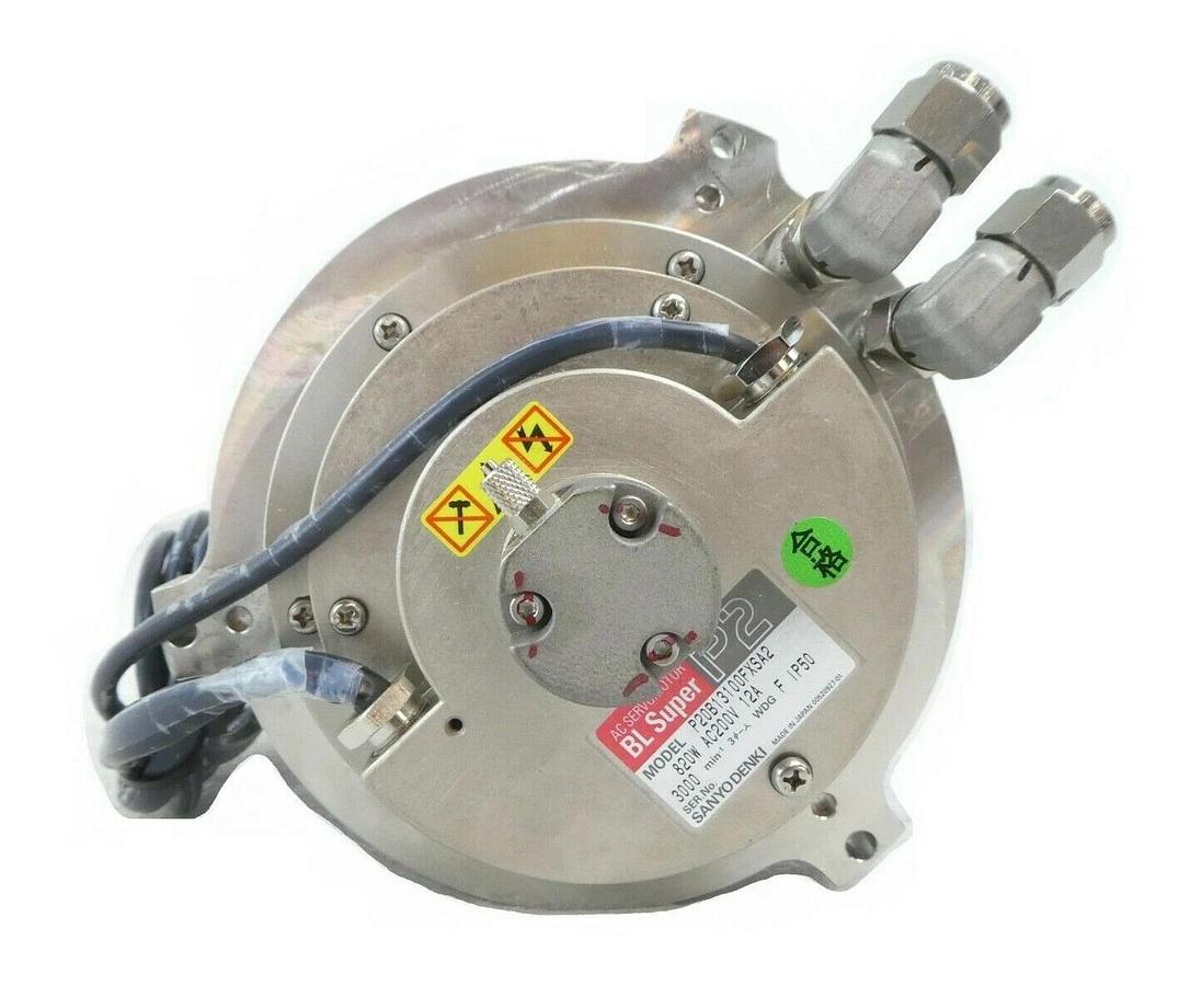 Used Sanyo Denki P20B13100FXSA2 AC Servo Motor TEL 5086-403316-12 DEV Lithius Working