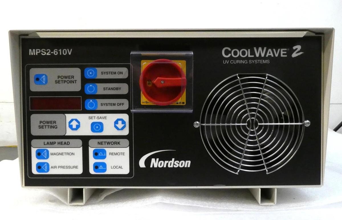 Used Nordson 1605254 UV Curing Systems MPS2-610V CoolWave 2 CW2 with Lamp Head 160409