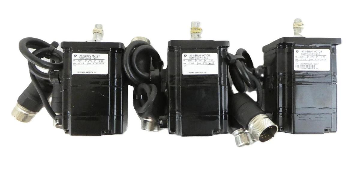 Used Yaskawa SGMPH-01A1E4CD Servo Stepping Motor Reseller Lot of 3 Working Surplus