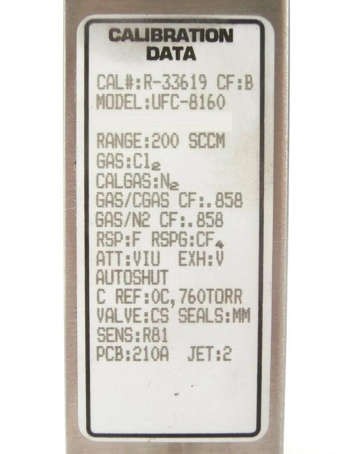 Used UNIT Instruments UFC-8160 Mass Flow Controller MFC 200 SCCM Cl2 Working Spare