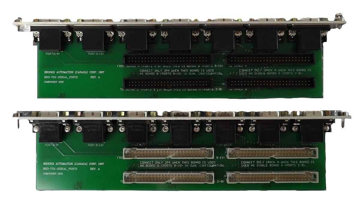 Used Brooks Automation BRD-T5X-SERIAL_PORTS 7 Port Interface PCB Lot of 2 Working