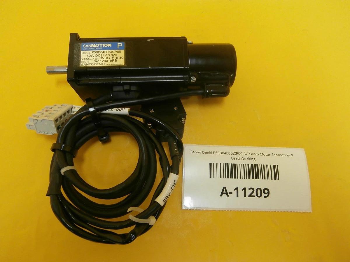 Used Sanyo Denki P50B04005JCP00 AC Servo Motor SANMOTION P Used Working