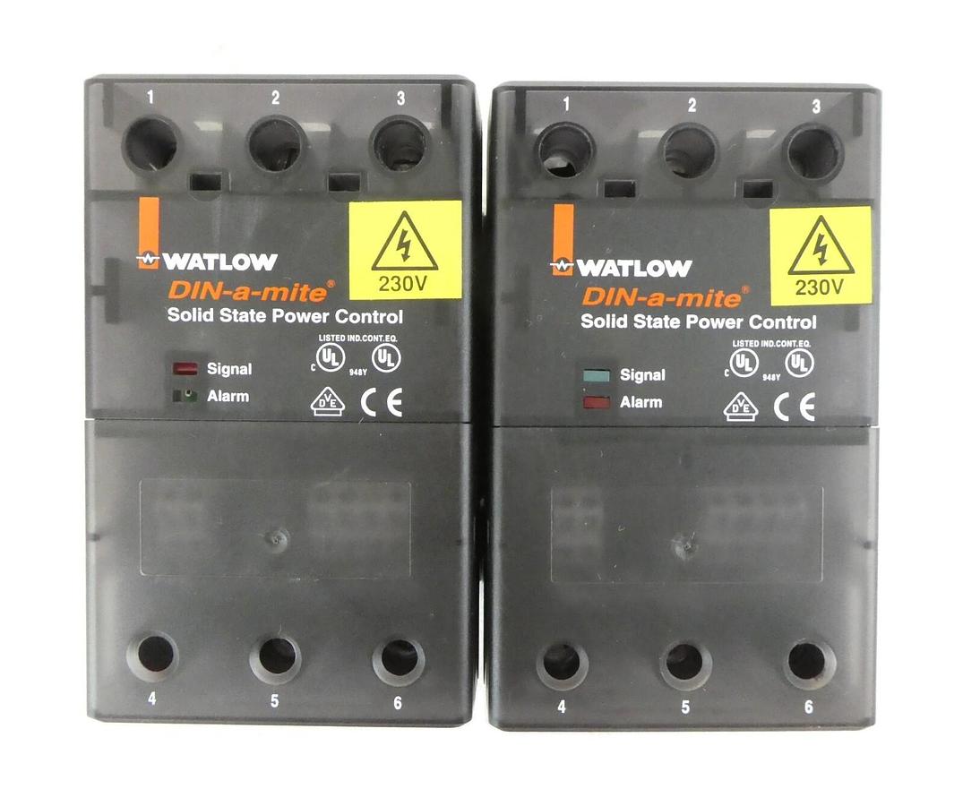 Used Watlow DC1C-5024-C0S0 Solid State Power Control DIN-a-mite Lot of 2 Working