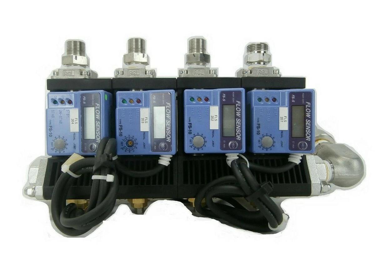 Used Regal Joint FS-10S 4-Port Flow Sensor Manifold FS-10 Hitachi M-712E Working