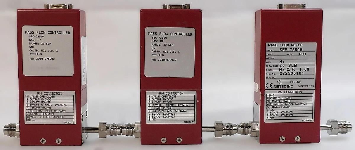 Used Horiba STEC SEC-7350M Mass Flow Controller MFC Lot of 3 Surplus