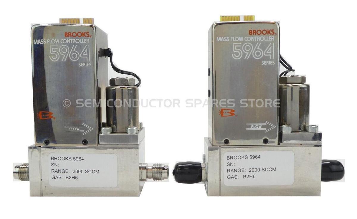 Refurbished Brooks 5964 Mass Flow Controller MFC 2000 SCCM B2H6 Lot of 2 OEM Refurbished