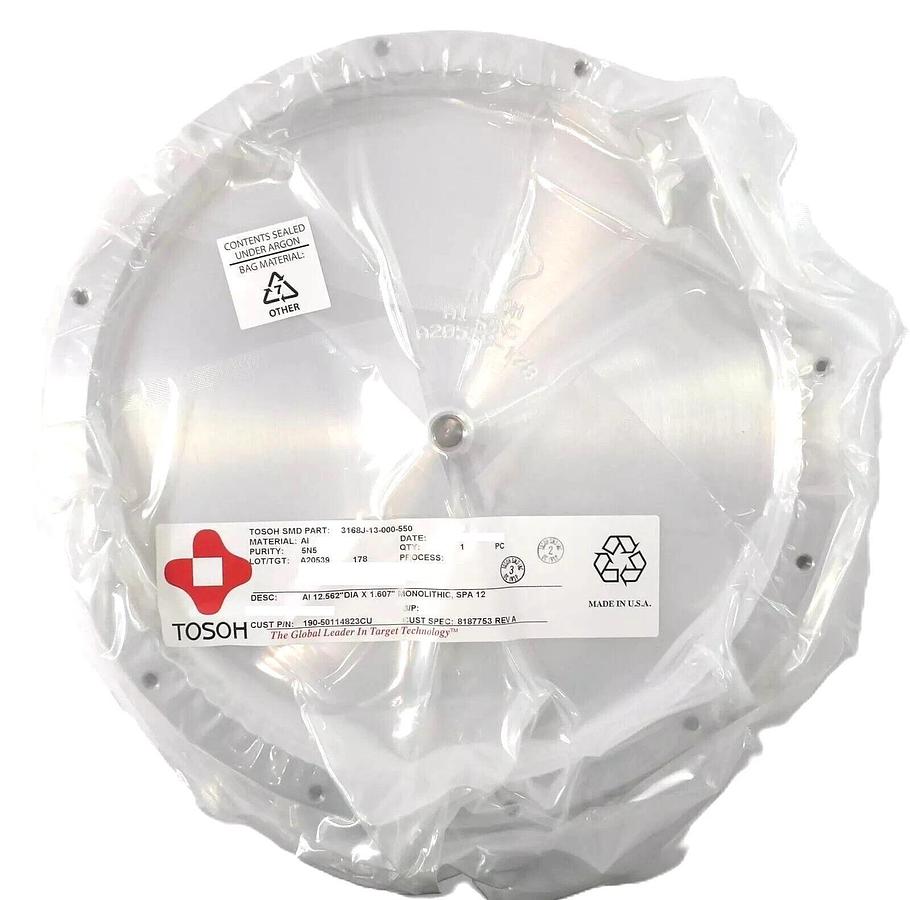Tosoh 3168J-13-000-550 200mm AI Aluminum Target TI 4N5 Copper Cu New