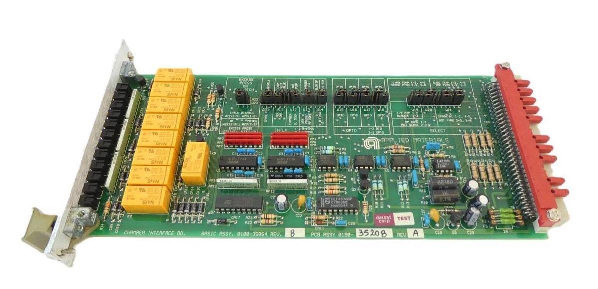 Used AMAT Applied Materials 0190-35208 Chamber Interface PCB Card 0100-35054 Working