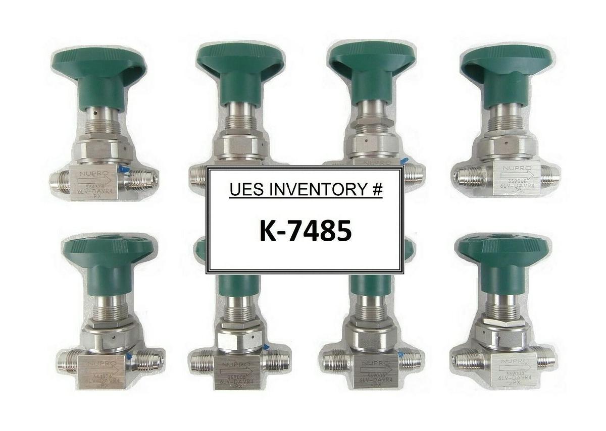 Used Nupro 6LV-DAVR4-PX Manual Diaphragm Valve Reseller Lot of 8 Working Surplus