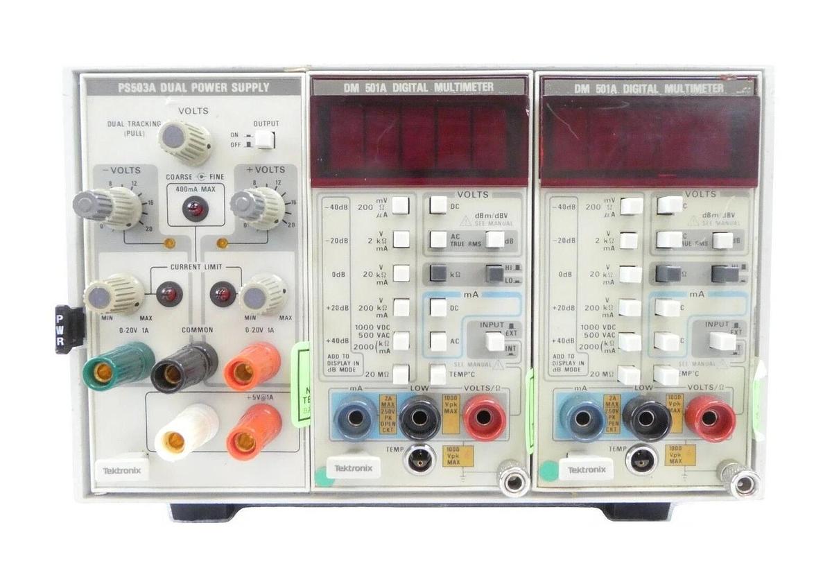 Used Tektronix TM503 Dual Digital Multimeter DM501A with PS503A Working Surplus