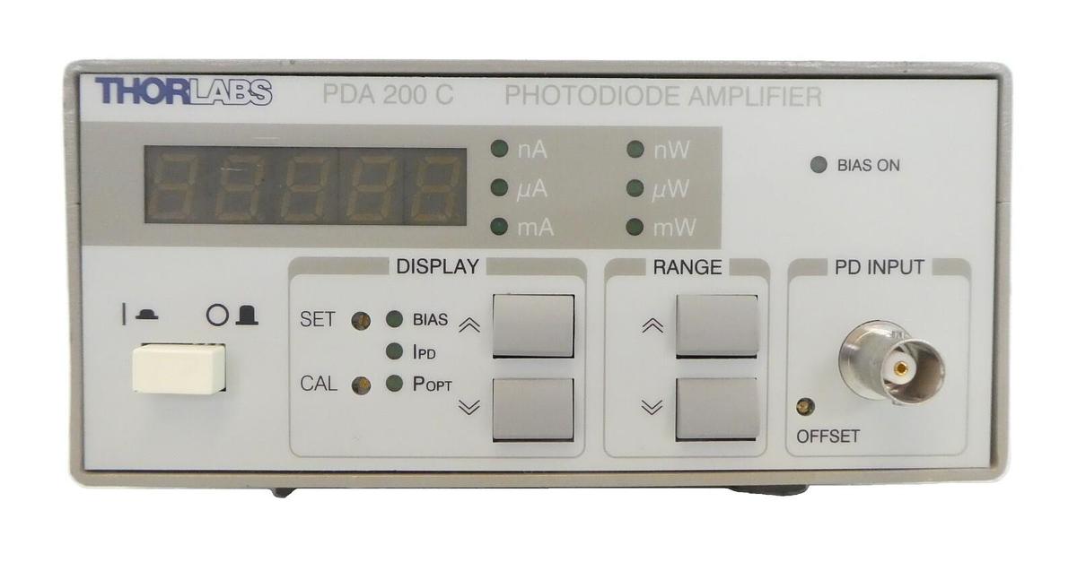 Used ThorLabs PDA 200 C Benchtop Photodiode Amplifier PDA200C Working Surplus