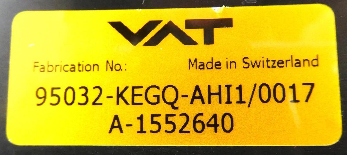 Used VAT 95032-KEGQ-AHI1 Butterfly Valve Control System Series 950 Working Surplus