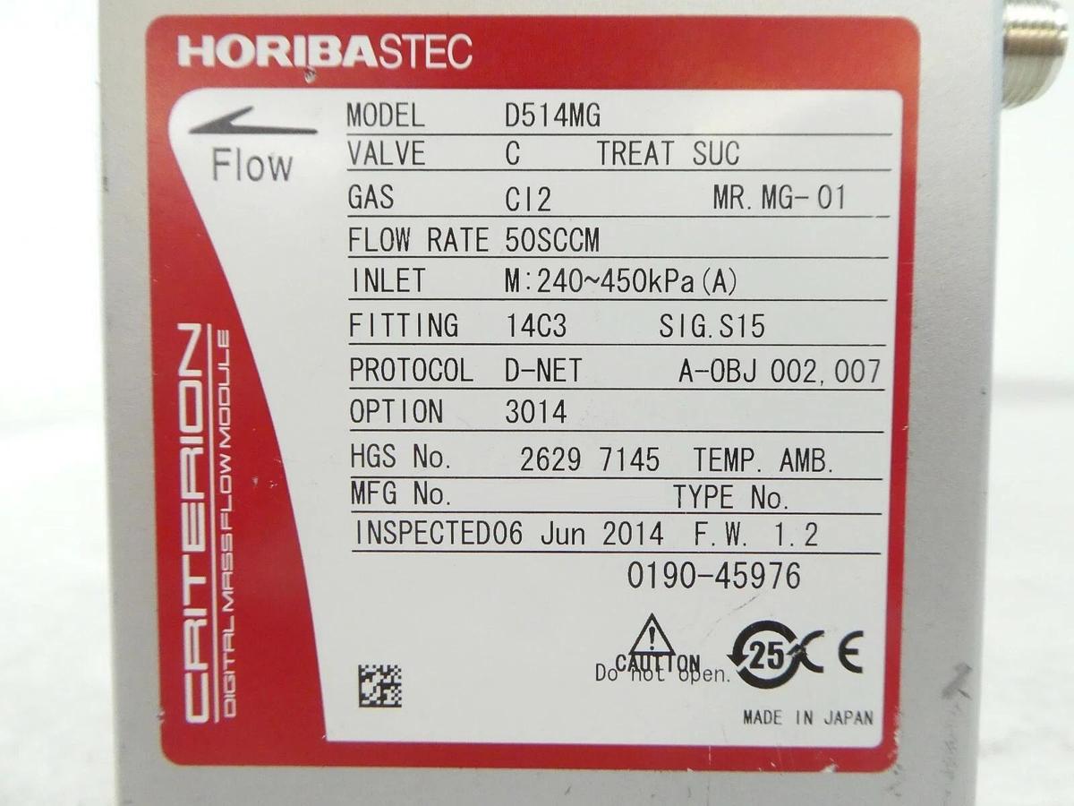 Used Horiba STEC D514MG Mass Flow Controller MFC AMAT 0190-45976 Working Surplus
