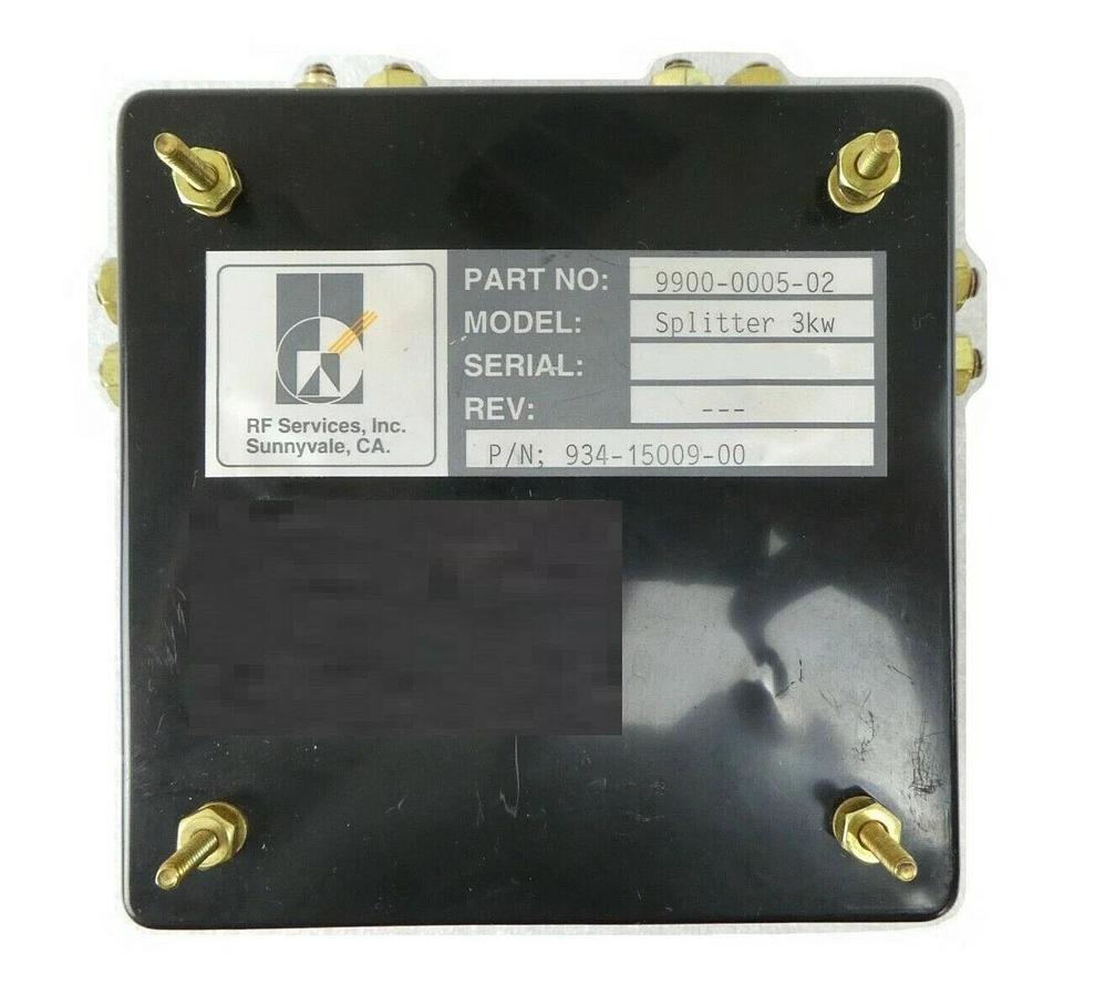 Refurbished RF Services 9900-0005-02 2-Way 3kW Splitter Mattson 934-15009-00 OEM Refurbished