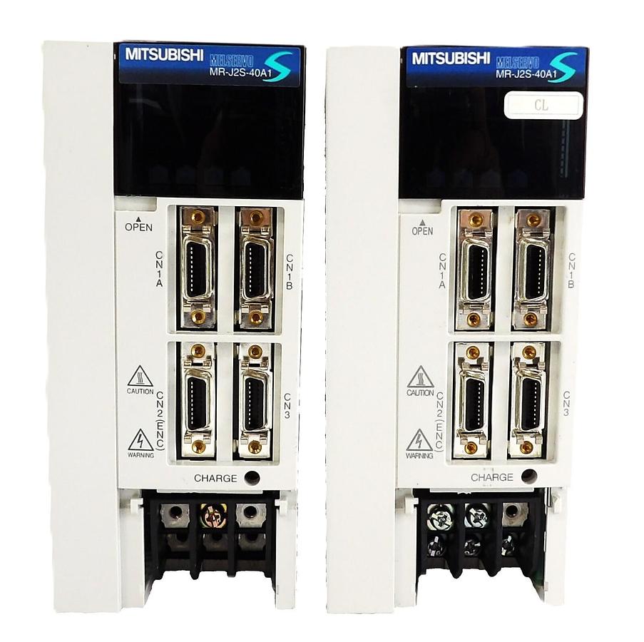 Used Mitsubishi Electric MR-J2S-40A1 AC Servo Driver MELSERVO Lot of 2 Working Spare