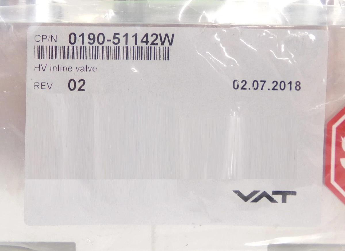 VAT 25128-XA14-ACS1 HV Inline Valve Assembly AMAT 0190-51142W New