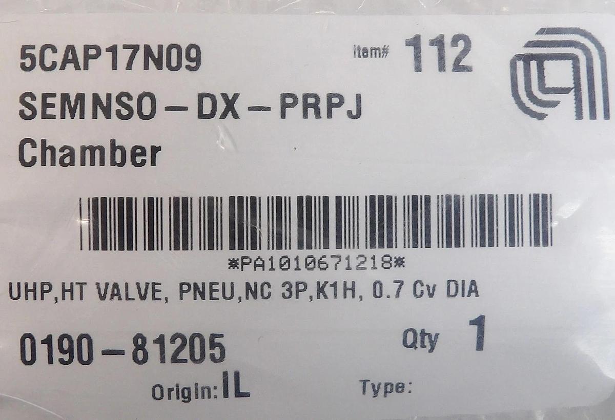 AMAT Applied Materials 0190-81205 Pneumatic Diaphragm Valve Lot of 4 New