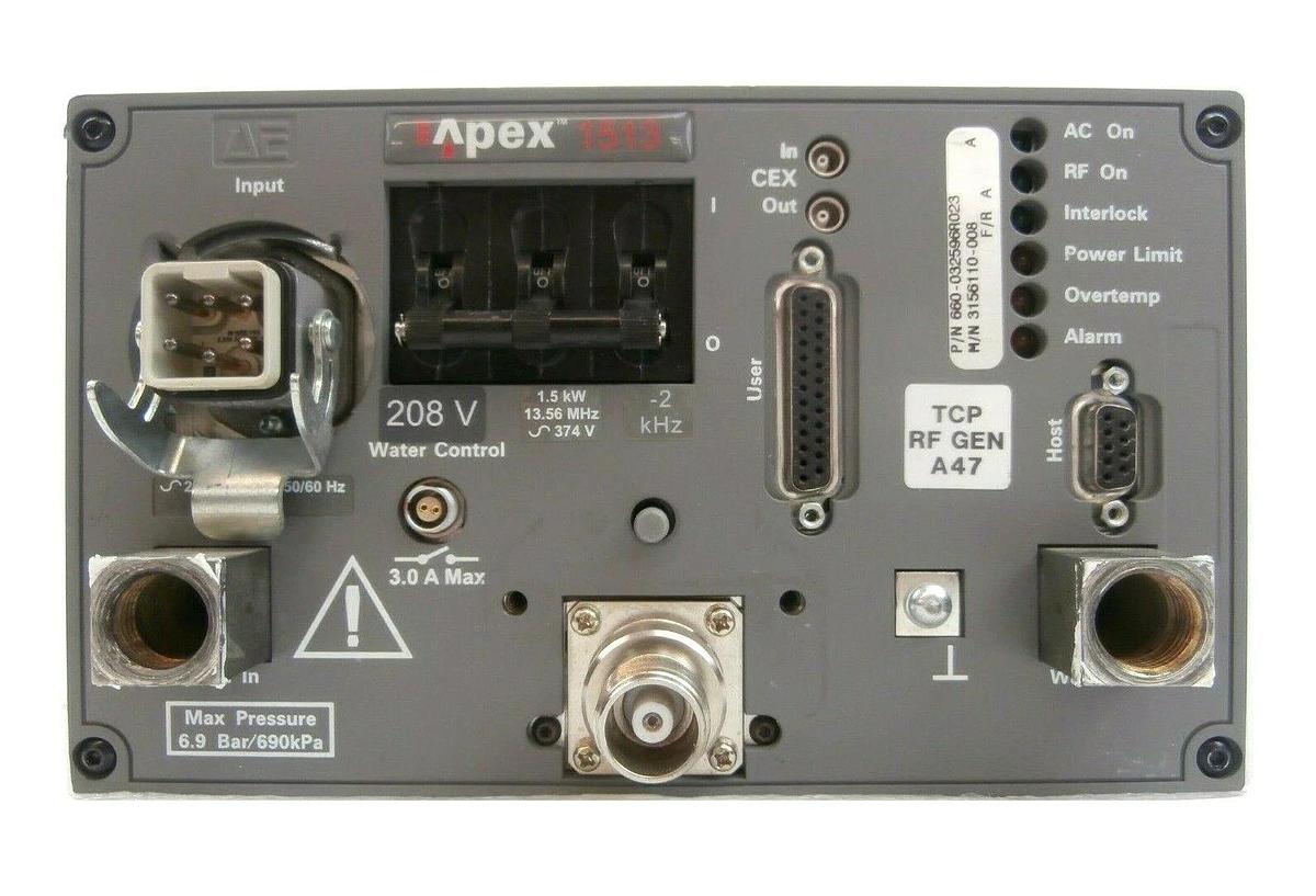 Used Apex 1513 AE Advanced Energy 3156110-008 RF Generator 660-032596R023 Tested