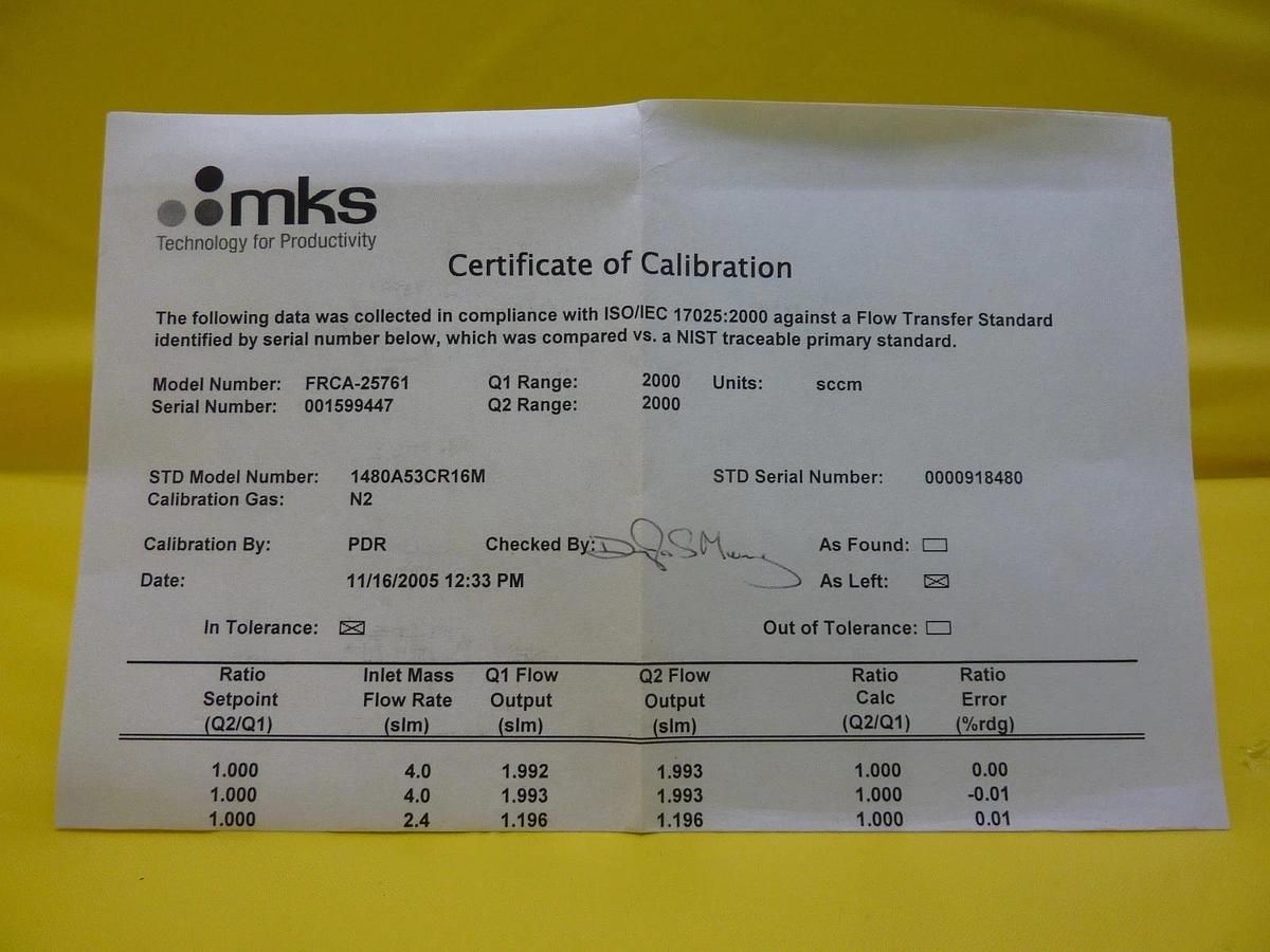 MKS Instruments FRCA-25761 Delta Flow Ratio Controller 2000 SCCM N2 New Surplus